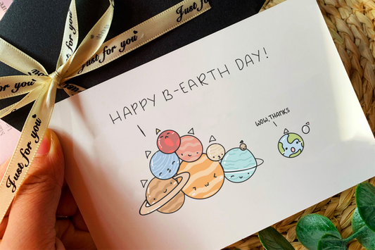 "Happy B-Earth Day" Space-Themed Birthday Card ππ