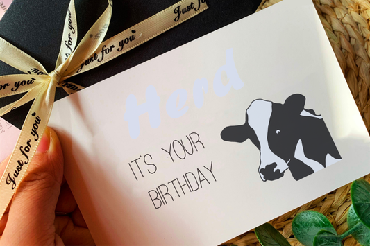 "Herd Itβs Your Birthday" Funny Cow Card ππ
