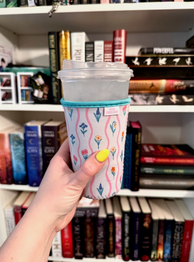 Wildflower Stripe Iced Coffee Drink Sleeve