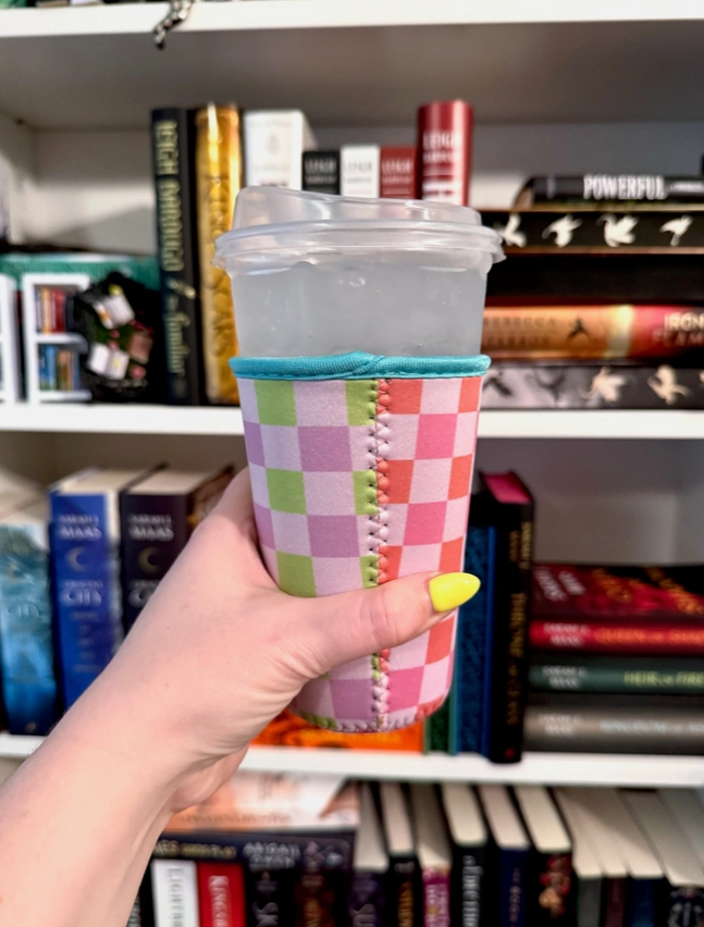 Retro Checker Iced Coffee Drink Sleeve