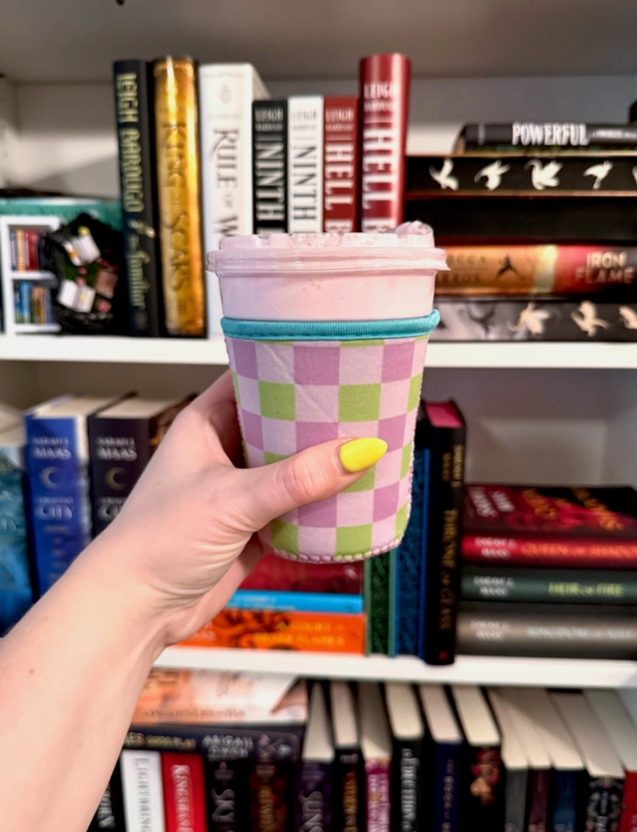 Retro Checker Iced Coffee Drink Sleeve
