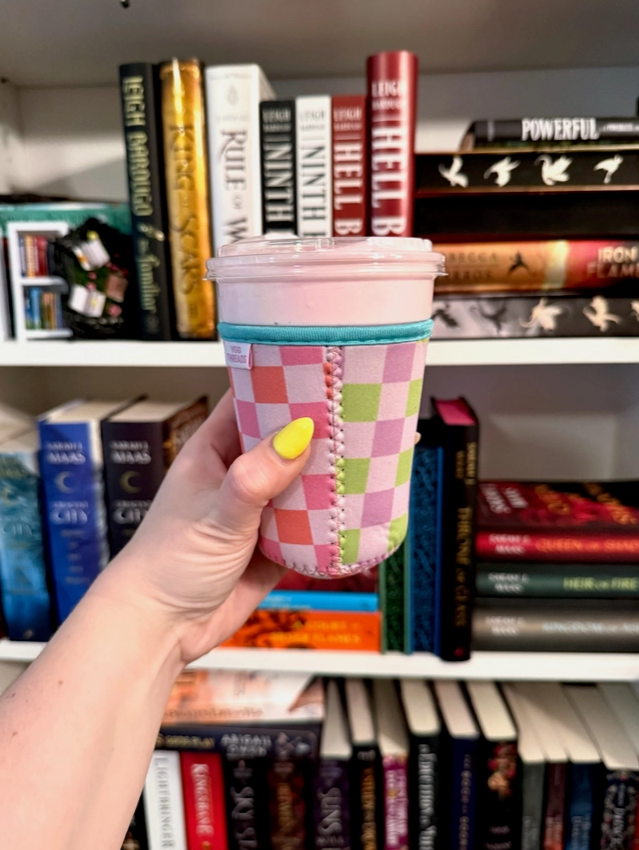 Retro Checker Iced Coffee Drink Sleeve