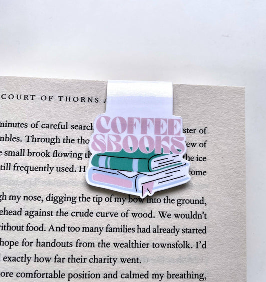 "Coffee & Books" Magnetic Bookmark βπ