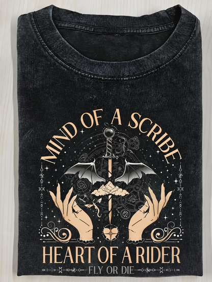 Mind of a Scribe, Heart of a Rider Graphic T-Shirt