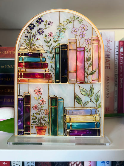 Stained Glass Book Nook Suncatcher