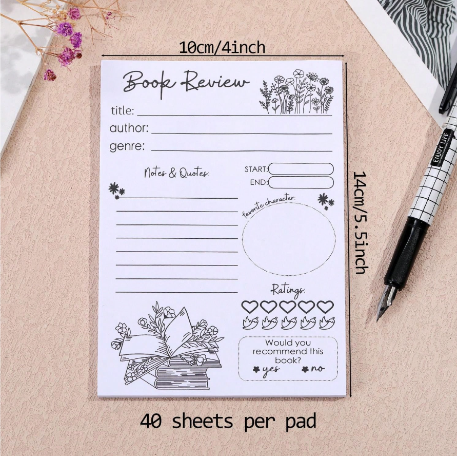 Flower Book Review Sticky Pad