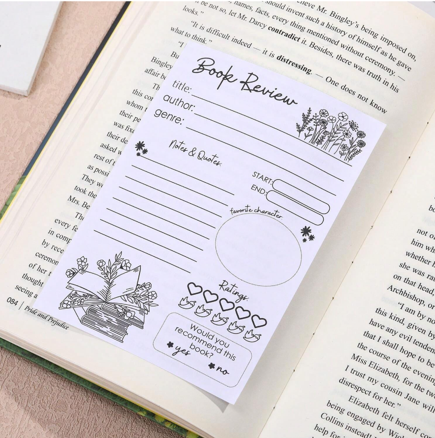 Flower Book Review Sticky Pad