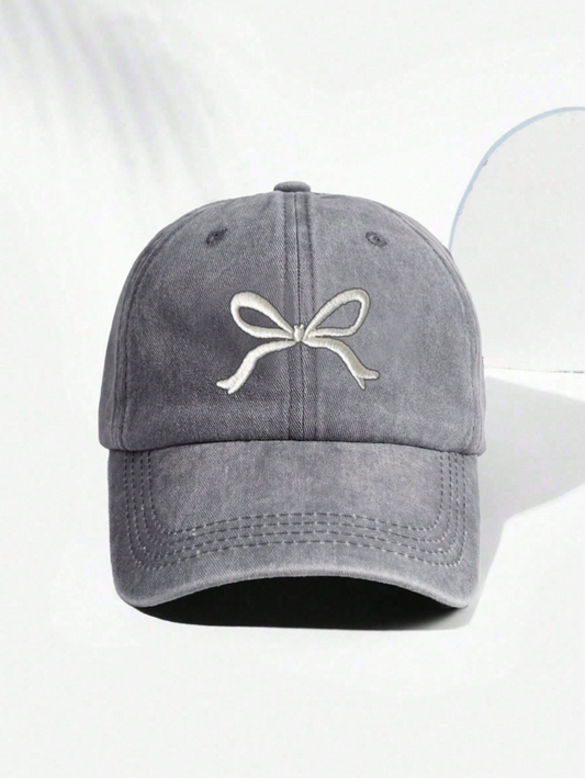 Minimalist Bow Embroidered Baseball Cap