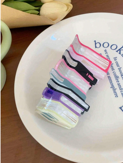 Colorful Bookshelf Hair Claw Clip