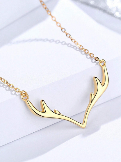 Minimalist Antler Pendant Necklace