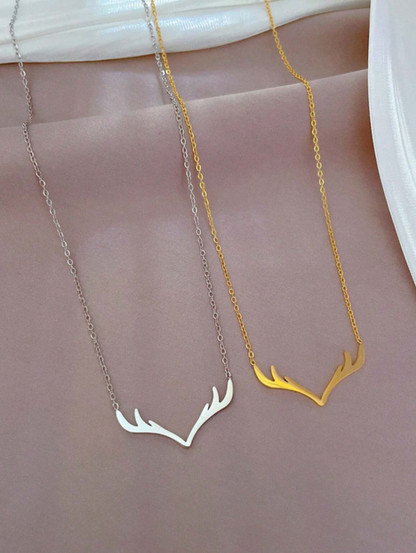 Minimalist Antler Pendant Necklace