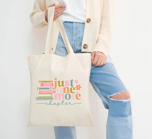 Just One More Chapter Tote 📖🌼