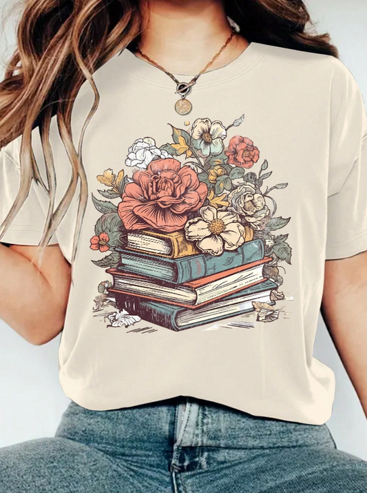 Blooming Books Tee 🌸📚