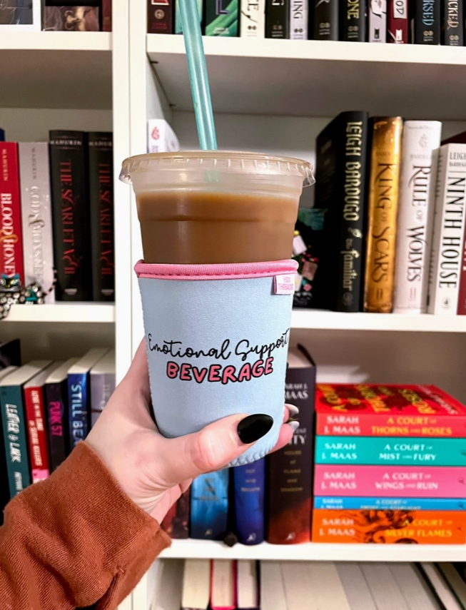 Blue Emotional Support Iced Coffee Drink Sleeve