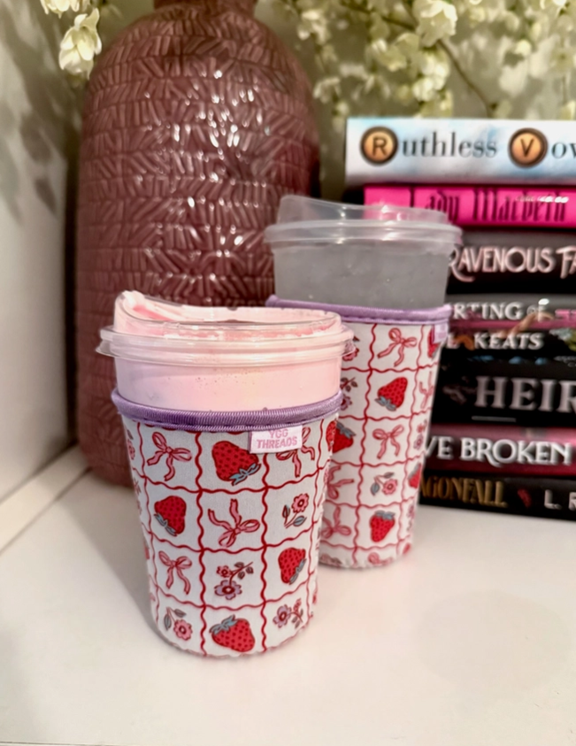 Strawberry Coquette Iced Coffee Drink Sleeve