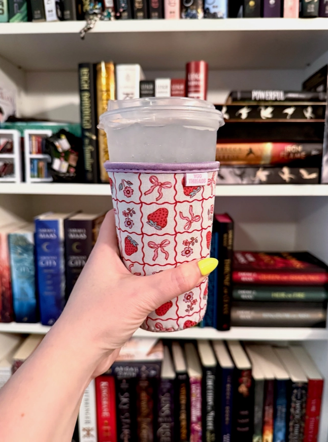 Strawberry Coquette Iced Coffee Drink Sleeve