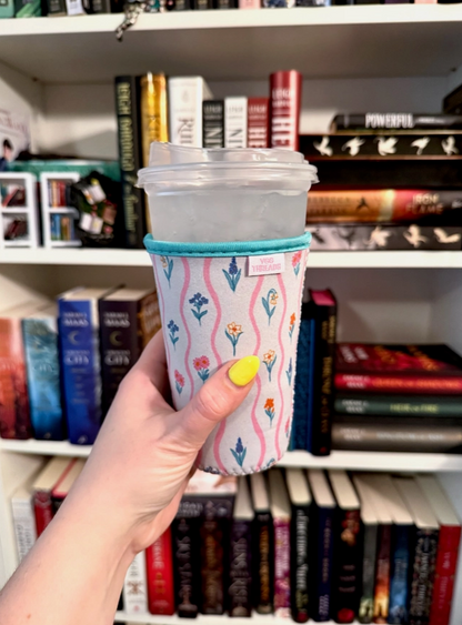 Wildflower Stripe Iced Coffee Drink Sleeve