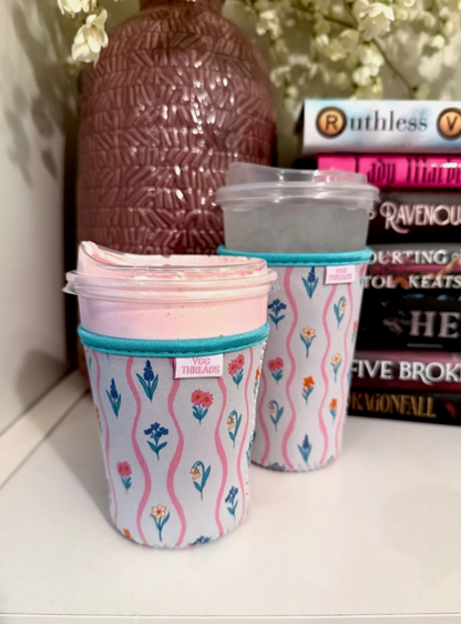 Wildflower Stripe Iced Coffee Drink Sleeve