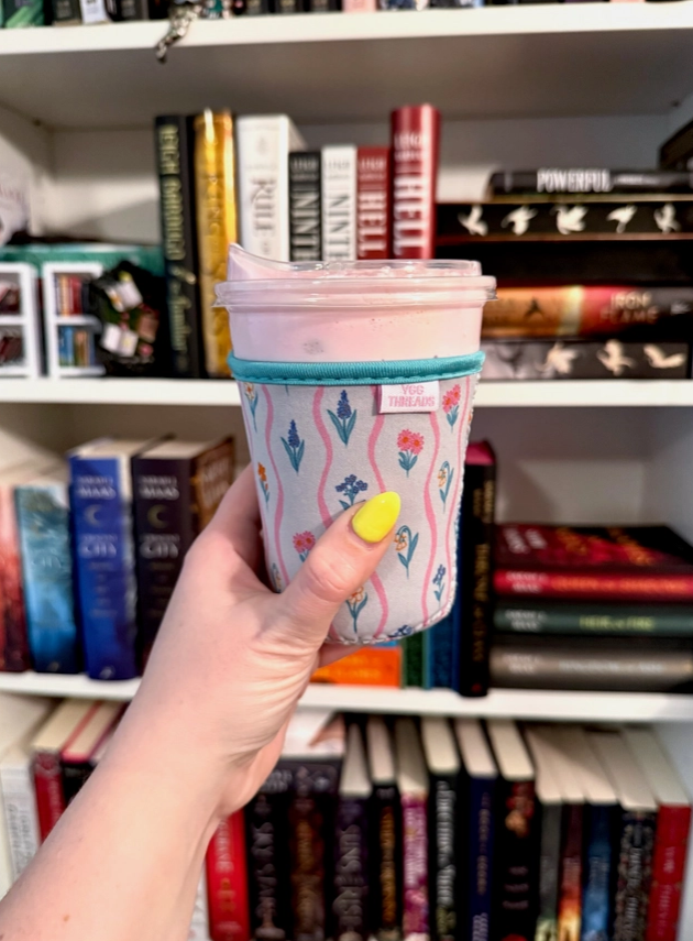 Wildflower Stripe Iced Coffee Drink Sleeve