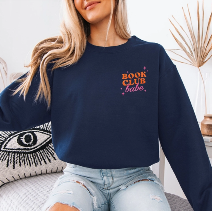 Book Club Babe Embroidered Sweatshirt