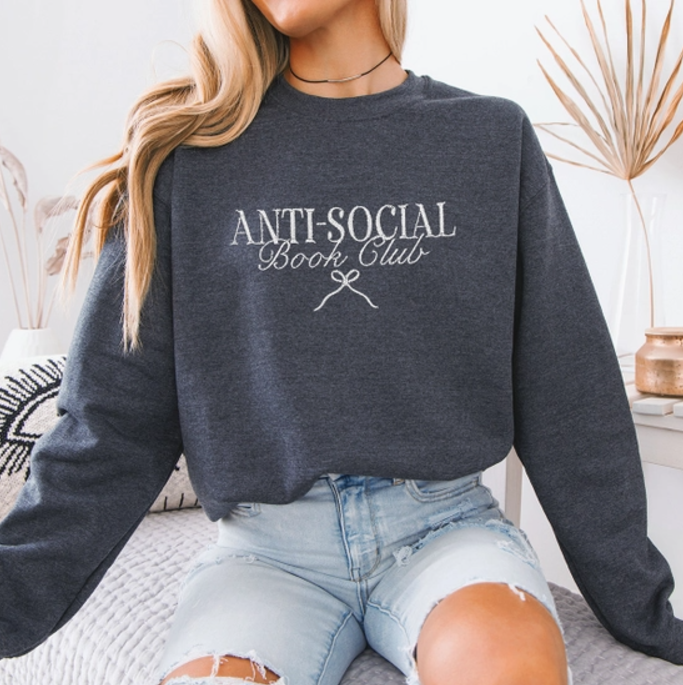 Anti-Social Book Club Embroidered Sweatshirt