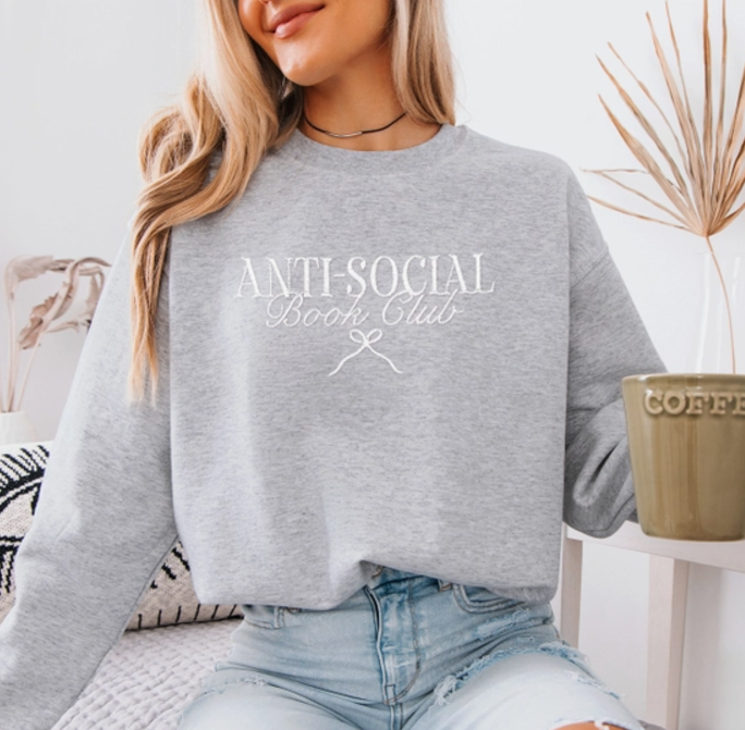 Anti-Social Book Club Embroidered Sweatshirt