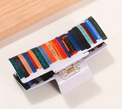 Book Spine Hair Claw Clip