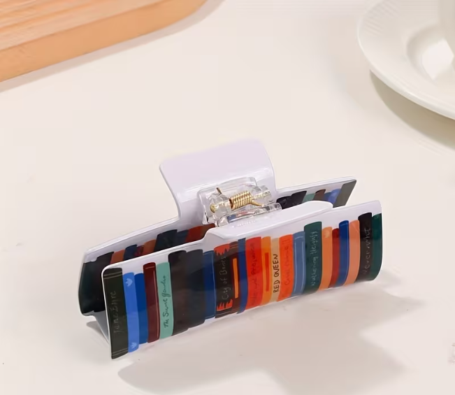 Book Spine Hair Claw Clip