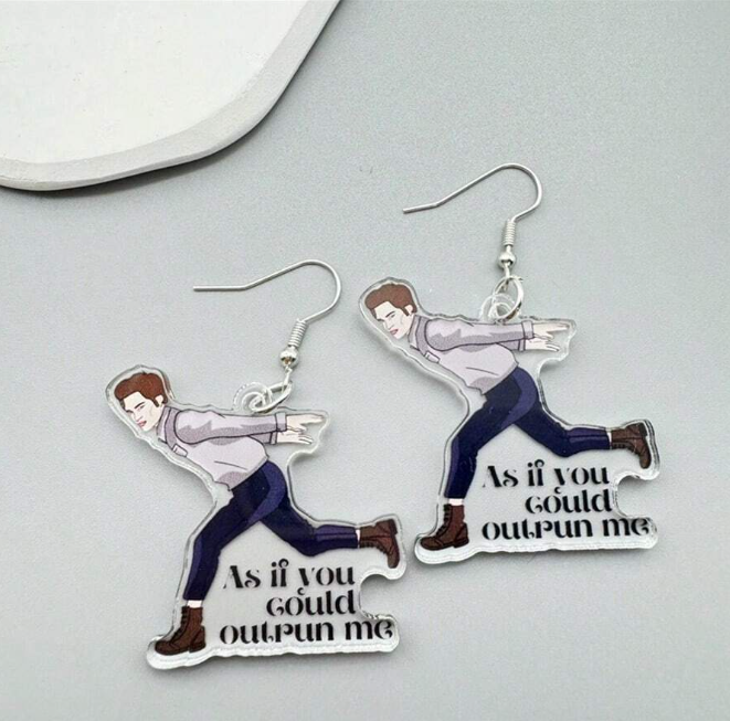 “As If You Could Outrun Me” Bookish Earrings