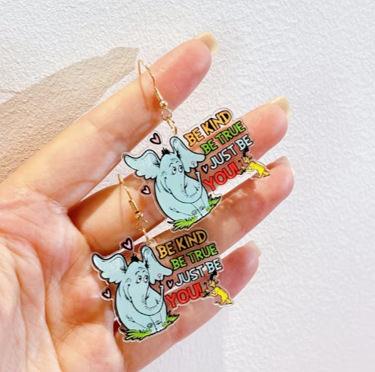 Be Kind Be True “Just Be You” Elephant Earrings