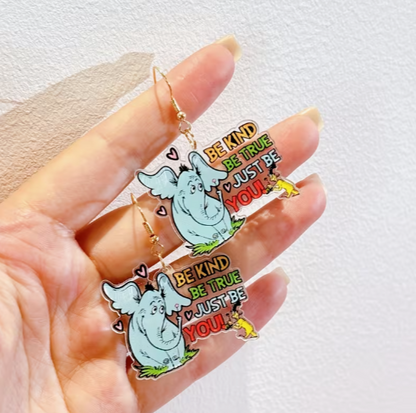 Be Kind Be True “Just Be You” Elephant Earrings