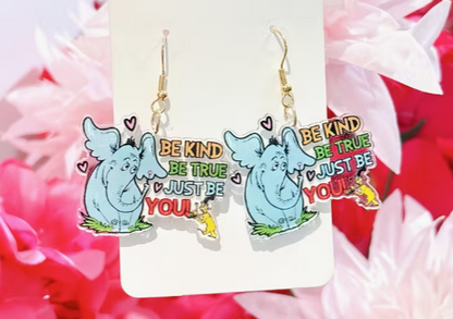 Be Kind Be True “Just Be You” Elephant Earrings