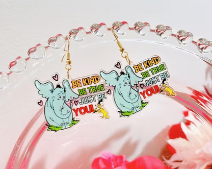 Be Kind Be True “Just Be You” Elephant Earrings