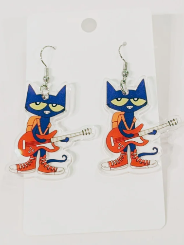 Cool Cat Guitar Earrings 🎸