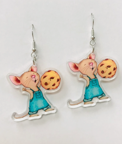 Sweet Little Mouse Cookie Earrings 🍪