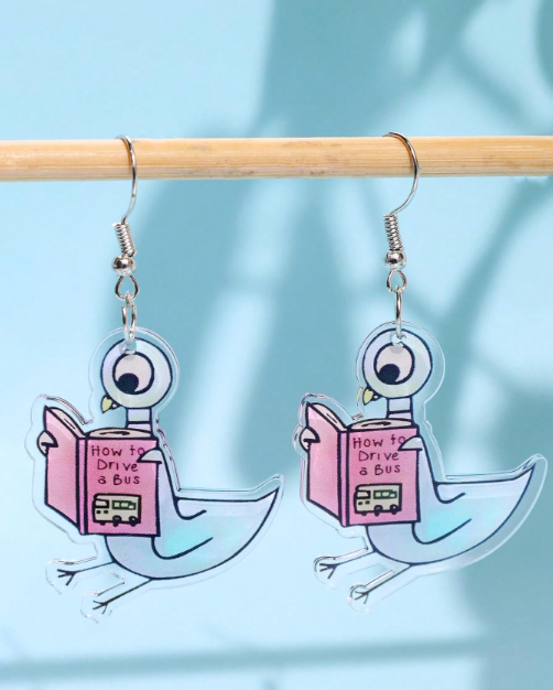 Pigeon Reader Earrings 📚🕊️