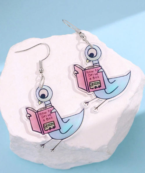Pigeon Reader Earrings 📚🕊️