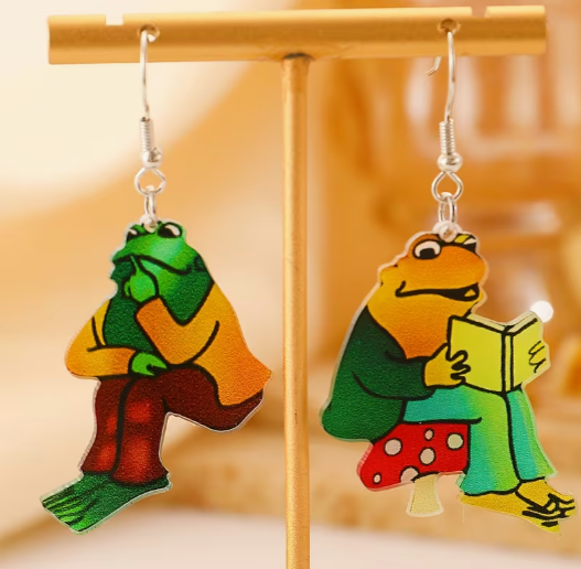 Frog & Toad Bookish Earrings 🐸📚