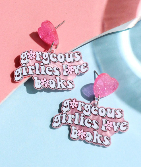 Gorgeous Girlies Love Books Earrings 💖📚