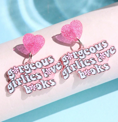 Gorgeous Girlies Love Books Earrings 💖📚