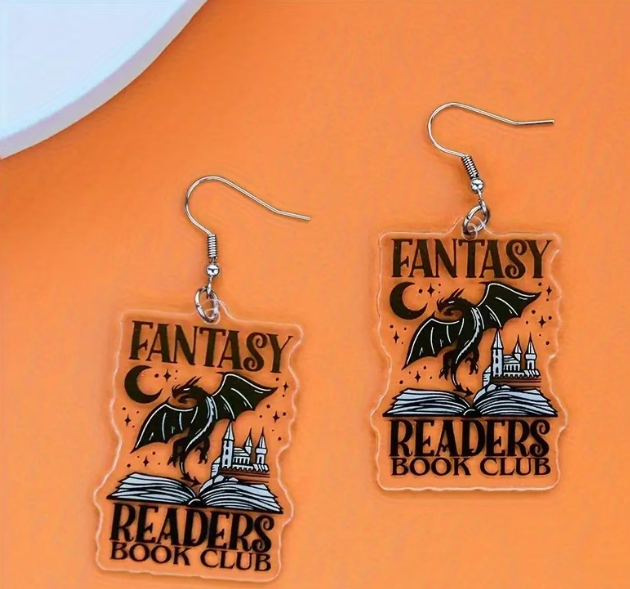 Fantasy Readers Book Club Earrings 🐉📚