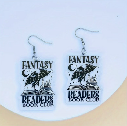 Fantasy Readers Book Club Earrings 🐉📚