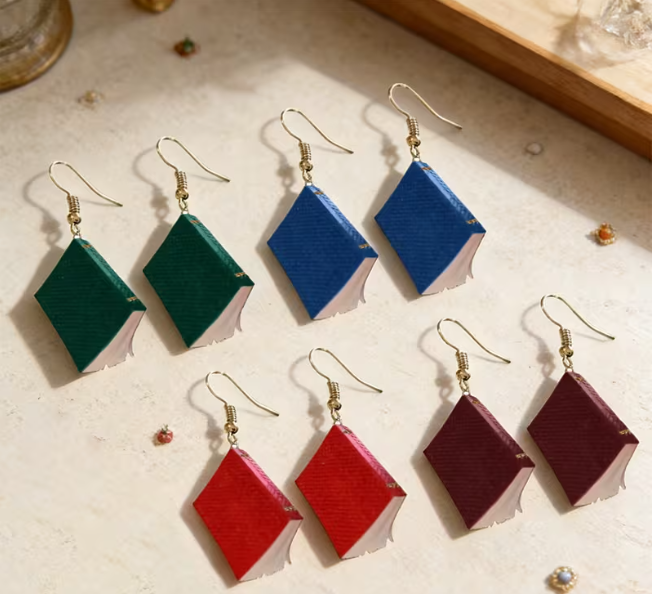 Mini Book Drop Earrings 📚✨