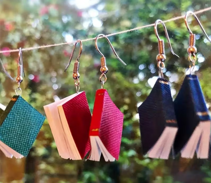 Mini Book Drop Earrings 📚✨