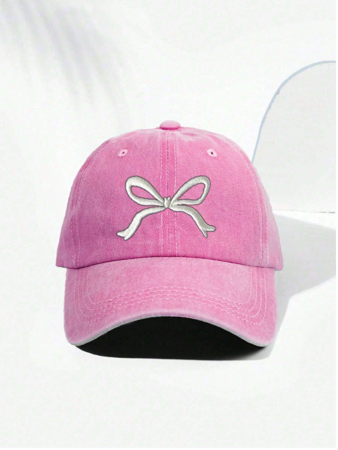 Minimalist Bow Embroidered Baseball Cap