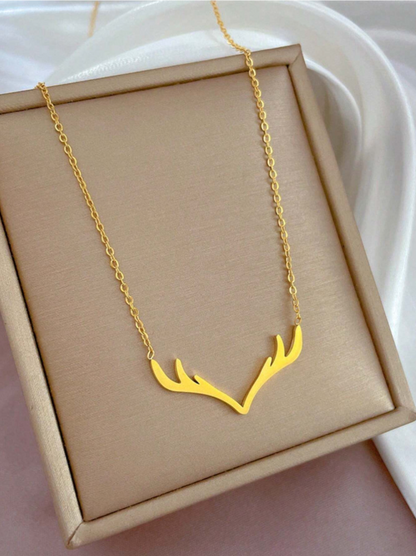 Minimalist Antler Pendant Necklace