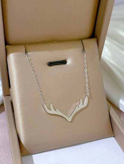 Minimalist Antler Pendant Necklace