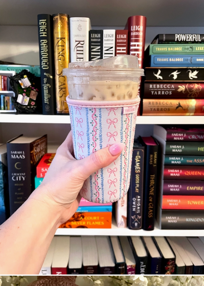 Bow Stripes Iced Coffee Drink Sleeve