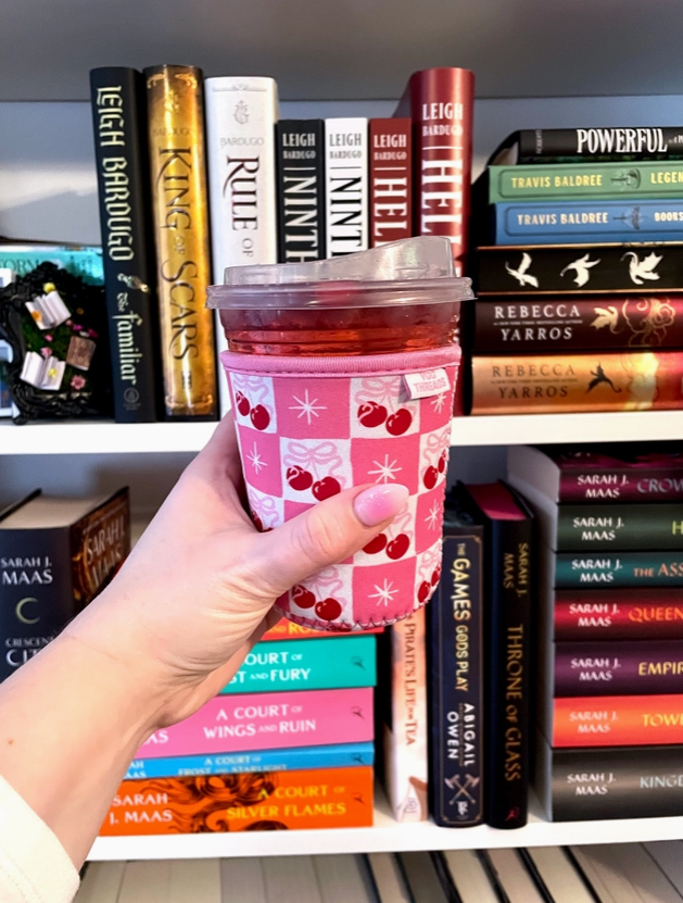 Cherry Bow Coquette Girl Iced Coffee Drink Sleeve