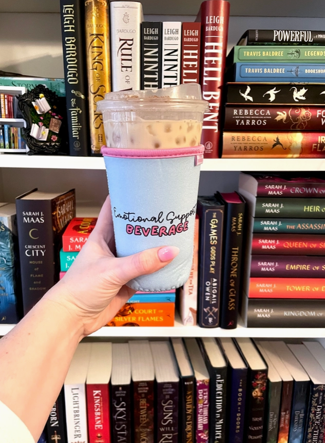 Blue Emotional Support Iced Coffee Drink Sleeve